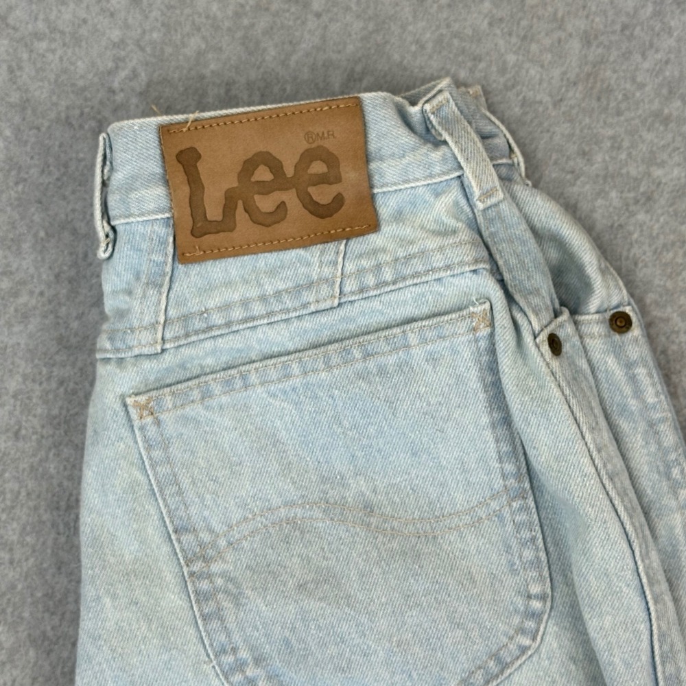 Vtg Lee High Waisted Light Wash Tapered Jeans Womens 26x29.5 Made in USA